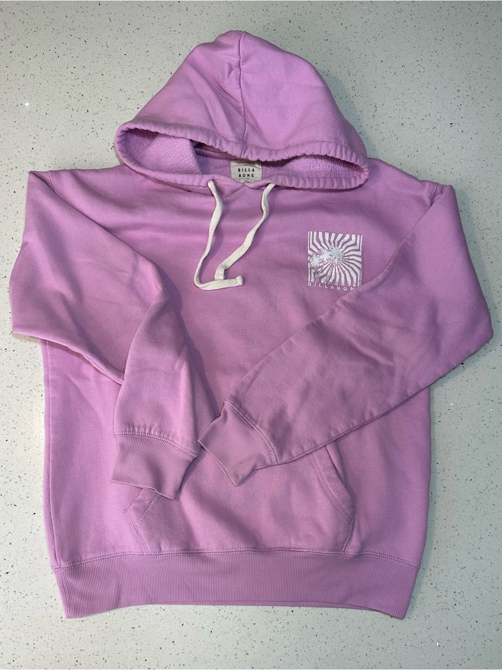 Vintage Billabong Pink Floral Sunburst Graphic Pullover Hoodie | Y2K, GUC